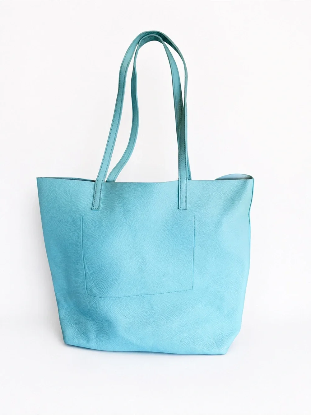 Kate Spade New York Seafoam Blue Leather Bow Tote Bag Large Shoulder Purse